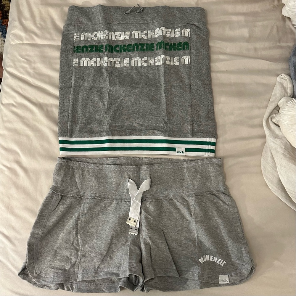 UK brand Mckenzie strapless top and shorts.